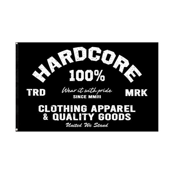 100% HARDCORE Banner "Apparel" | Schwarz/Weiß