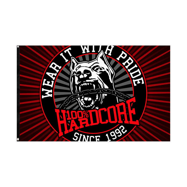 100% HARDCORE Banner "Coach" | Schwarz/Rot