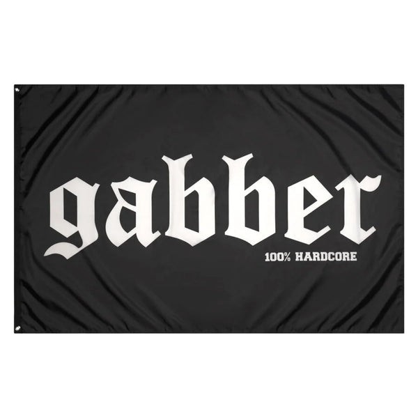100% HARDCORE Banner "Gabber" | Schwarz/Weiß