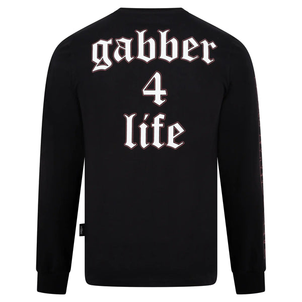 100% HARDCORE Herren Longsleeve T-Shirt "Gabber 4 Life" | Black