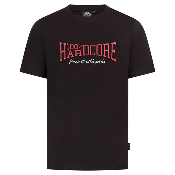 100% HARDCORE Herren T-Shirt "Embossed" | Black/Red