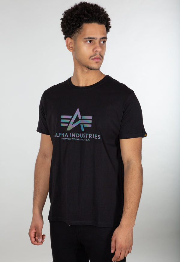 ALPHA INDUSTRIES Basic T Rainbow Reflective |Black