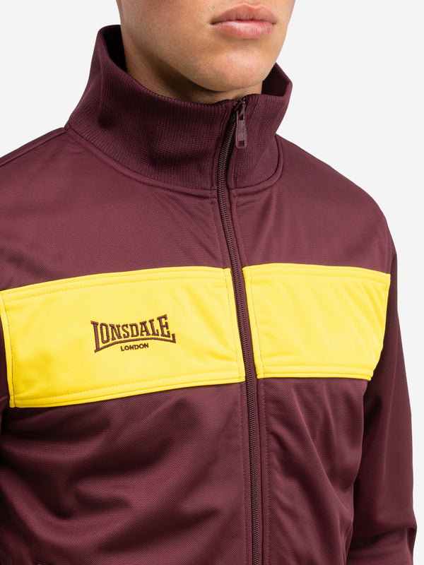 LONSDALE Trainingsjacke "Alnwick" | Oxblood / Yellow