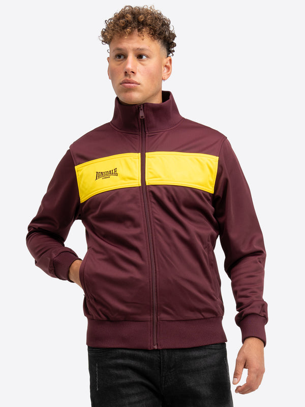 LONSDALE Trainingsjacke "Alnwick" | Oxblood / Yellow