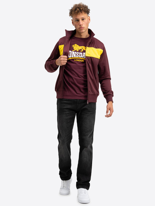 LONSDALE Trainingsjacke "Alnwick" | Oxblood / Yellow