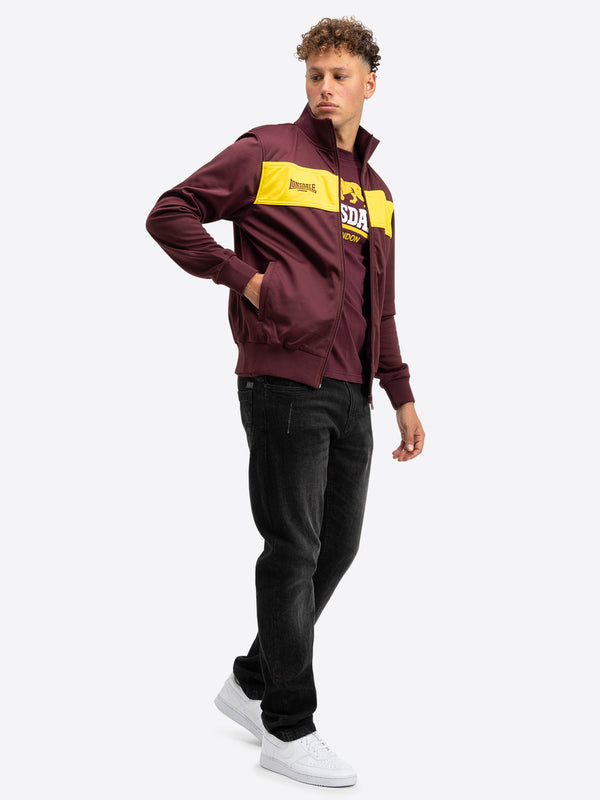 LONSDALE Trainingsjacke "Alnwick" | Oxblood / Yellow