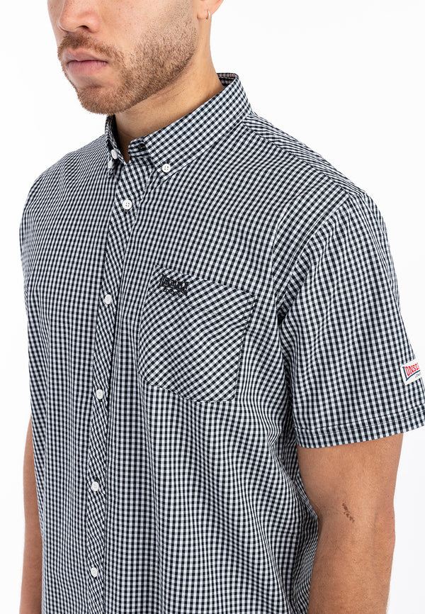 LONSDALE Hemd "Brixworth" | Black / White