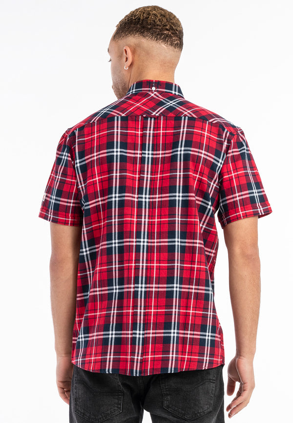 LONSDALE Hemd "Brixworth" | Red / Dark Navy