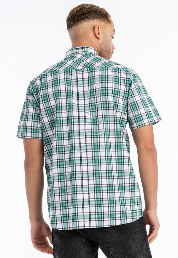 LONSDALE Hemd "Brixworth" | Green / White