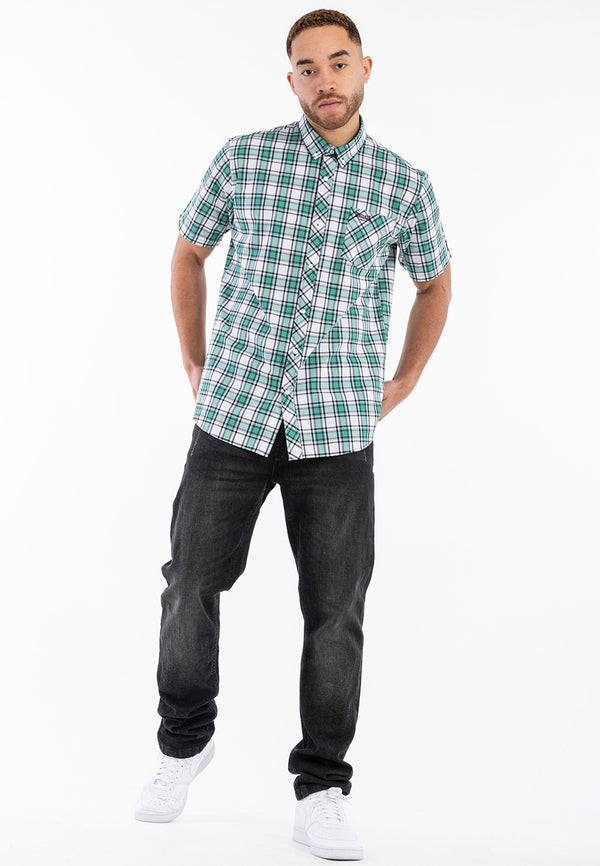 LONSDALE Hemd "Brixworth" | Green / White