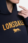 LONSDALE Ladies Hoodie "Queenscliff" | Navy/Orange