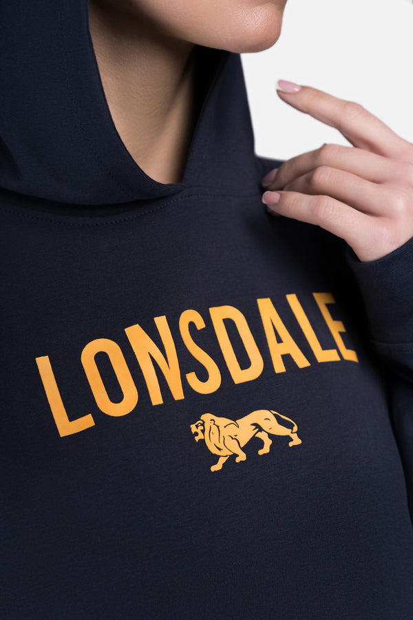 LONSDALE Ladies Hoodie "Queenscliff" | Navy/Orange