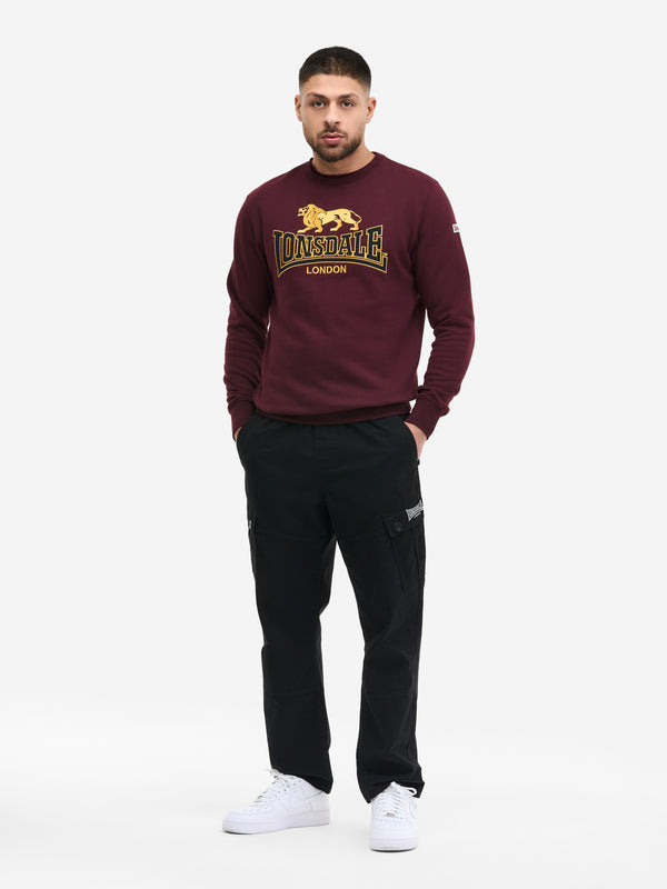 LONSDALE Sweatshirt "Lawins" | Oxblood
