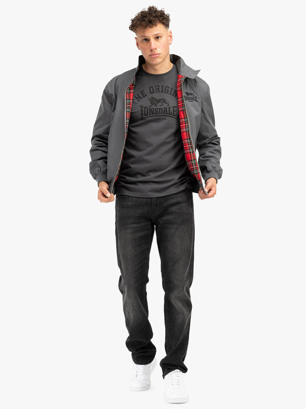 LONSDALE Jacke "Acton" mit Rückendruck | Anthracite