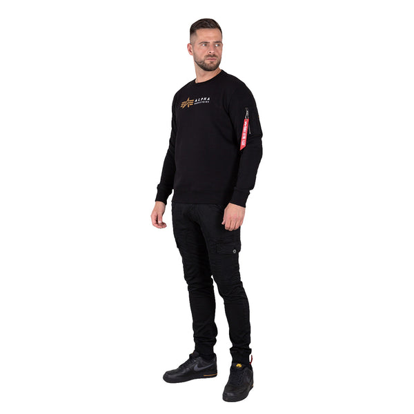 ALPHA INDUSTRIES Label Sweater | Black