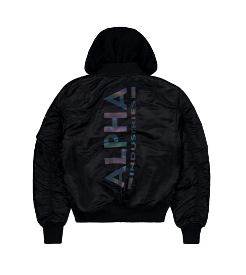 ALPHA INDUSTRIES MA-1 ZH Back Print | Black / Rainbow Reflektierter Back Print
