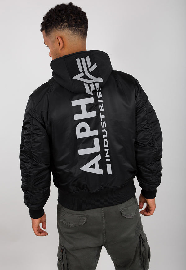 ALPHA INDUSTRIES MA-1 ZH Back Print | Black / Reflectiver Back Print