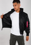 ALPHA INDUSTRIES MA-1 ZH Back Print | Black / Reflectiver Back Print