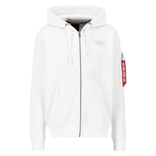 ALPHA INDUSTRIES Back Print Zip Hoody | White