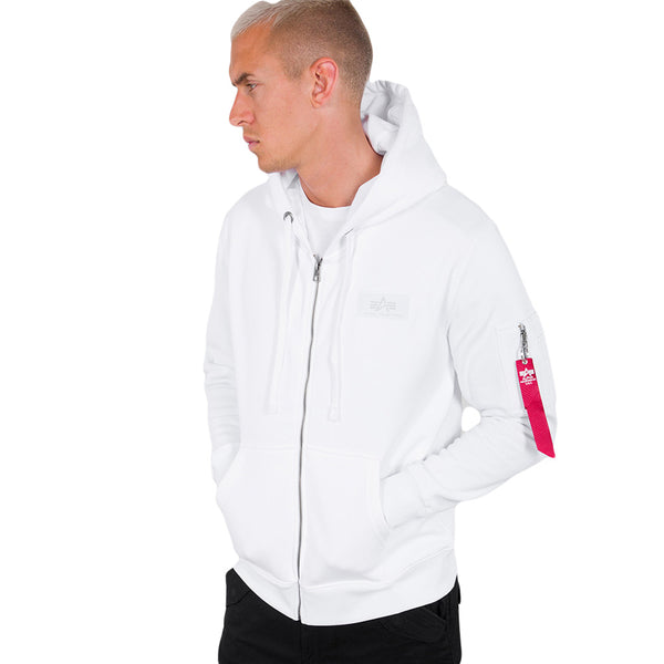 ALPHA INDUSTRIES Back Print Zip Hoody | White