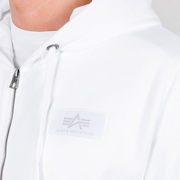 ALPHA INDUSTRIES Back Print Zip Hoody | White