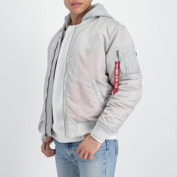 ALPHA INDUSTRIES MA-1 ZH Back EMB | Pastel Grey