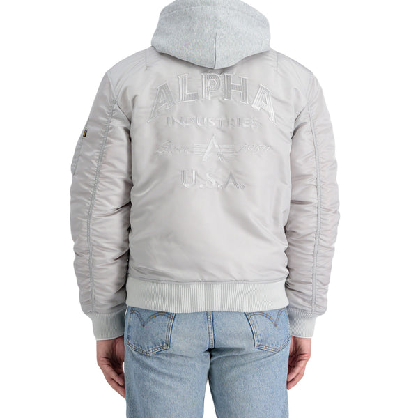 ALPHA INDUSTRIES MA-1 ZH Back EMB | Pastel Grey