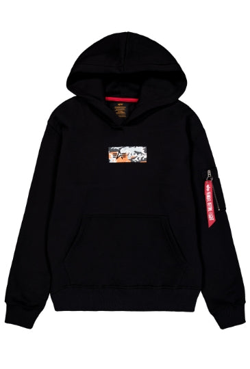 ❌ SALE ❌ ALPHA INDUSTRIES Camo Panel Hoody | Black