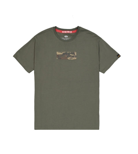 ALPHA INDUSTRIES Camo Panel T-Shirt | Dark Olive