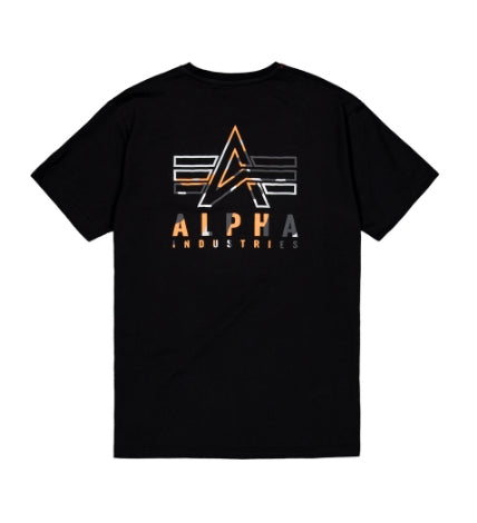 ALPHA INDUSTRIES Camo Logo Puff Print BP T-Shirt | Black