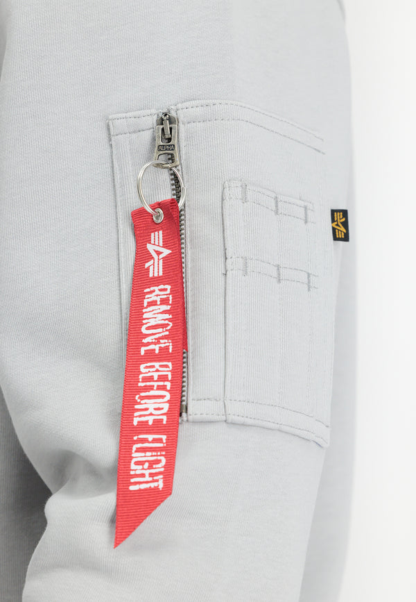 ALPHA INDUSTRIES Back Print Hoody | Pastel Grey
