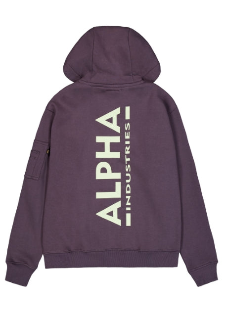 ALPHA INDUSTRIES Back Print Hoodie | Plum