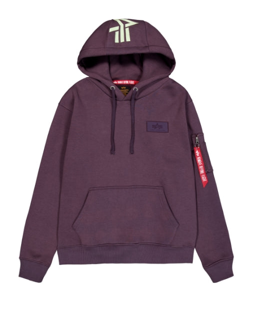 ALPHA INDUSTRIES Back Print Hoodie | Plum