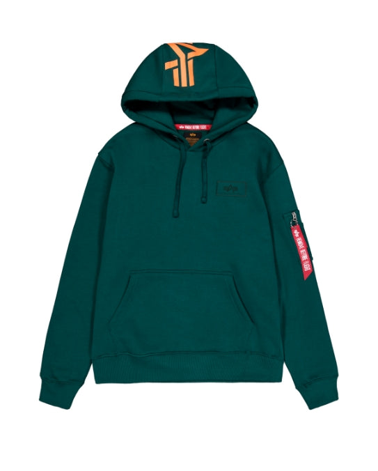ALPHA INDUSTRIES Back Print Hoody | Force Green