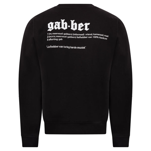 ❌ SALE ❌ 100% HARDCORE Sweatshirt "Gabber Betekenis" | Black