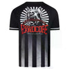 100% HARDCORE Soccer T-Shirt "Striped Distorted" | Black