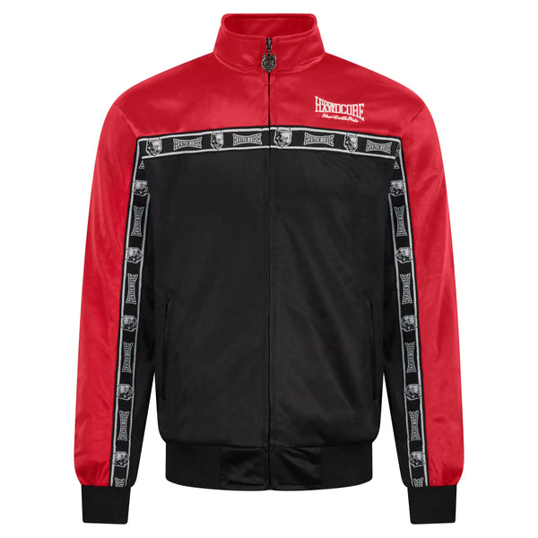 100% HARDCORE Trainingsjacke „Essential“ | Black / Bright Red