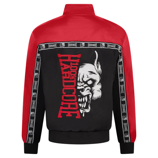 100% HARDCORE Trainingsjacke „Essential“ | Black / Bright Red