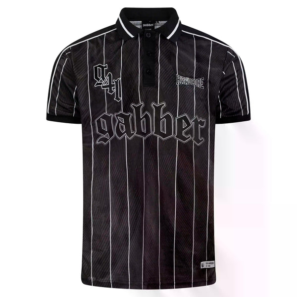 100% HARDCORE Soccer T-Shirt "Striped Gabber" | Black