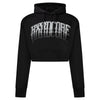 100% HARDCORE Damen Cropped Hoodie "Faded" | Black