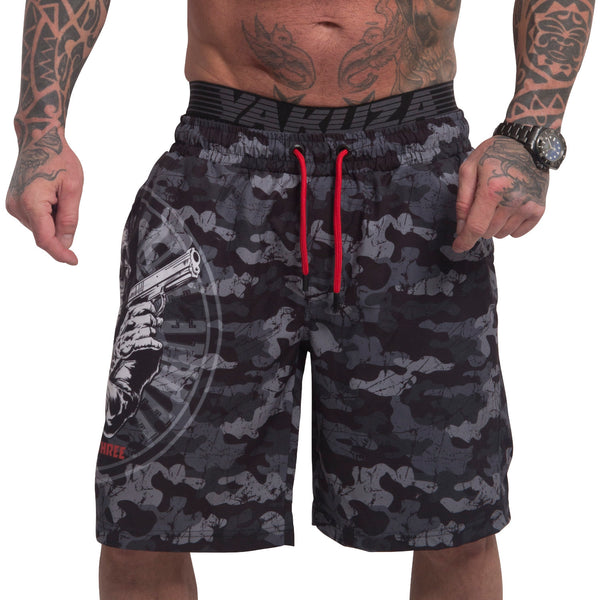 ❌ SALE ❌ YAKUZA Badeshorts "Trouble" | Camouflage Grey
