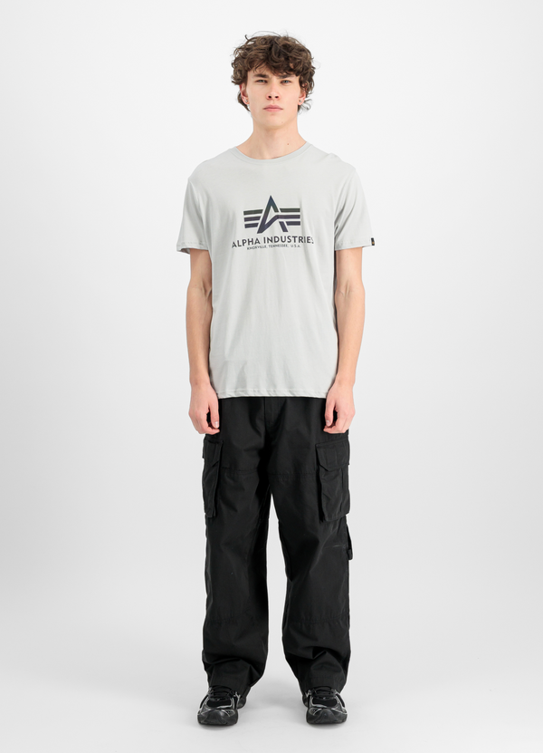 ALPHA INDUSTRIES Basic T-Shirt | Pastel Grey / Rainbow Reflective