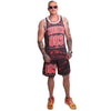 YAKUZA Mesh Tanktop „Varsity“ | Black / Red