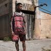 YAKUZA Mesh Tanktop „Varsity“ | Black / Red