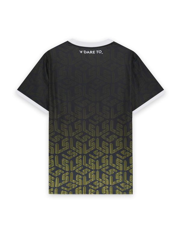 LYLE & SCOTT Ombre Emblem Football Shirt | Jet Black
