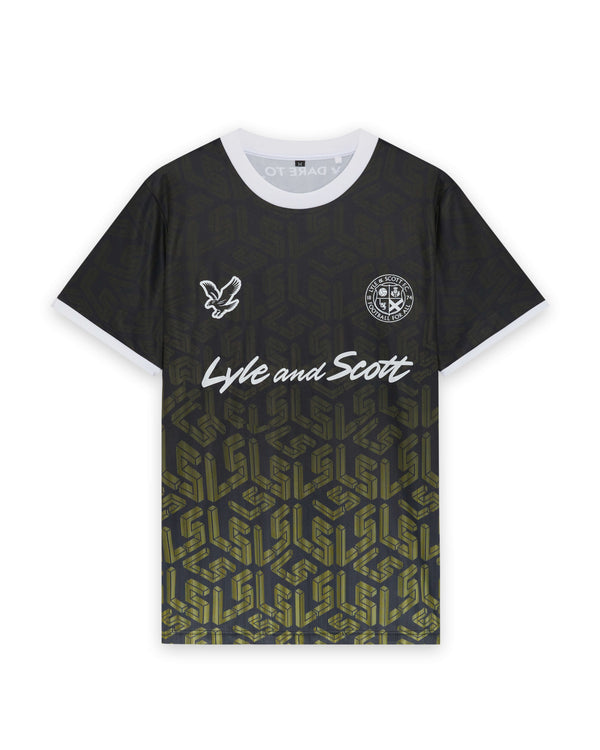 LYLE & SCOTT Ombre Emblem Football Shirt | Jet Black