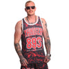 YAKUZA Mesh Tanktop „Varsity“ | Black / Red