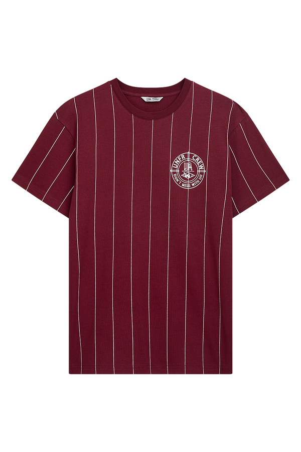 UNFAIR ATHLETICS DMWP BP T-Shirt "Pinstripes" | Bugundy
