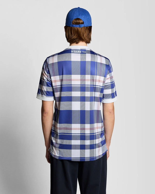 LYLE & SCOTT Tartan Football Shirt | Now Blue
