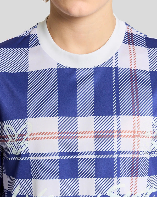 LYLE & SCOTT Tartan Football Shirt | Now Blue